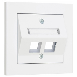 Centerplate Keystone, Angled, 2-Way Outlet - White