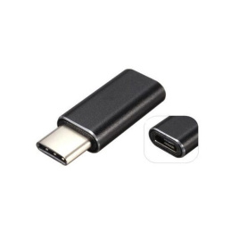 Forever Universal Adapter Micro USB till USB Type-C Kontakt, Svart