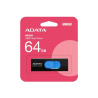 Adata UV320 USB-Minne, USB 2.0, 64GB, USB-A, Utskjutbar Kontakt, Svart/Blå
