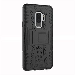 Samsung Galaxy S9 Armor Heavy Duty Case Back Stand Cover - Black