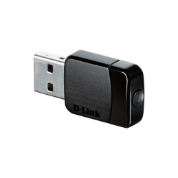 D-Link Mini AC Adapter AC600, Nätverksadapter, USB 2.0, 802.11n/g/ac - Svart
