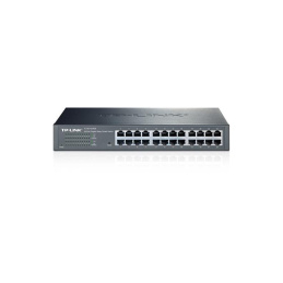 TP-Link, Network Switch, 24-port 10/100/1000Mbps, RJ45, Managed, Black
