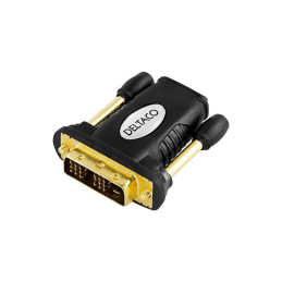 Deltaco HDMI-Adapter, Full HD i 60Hz, HDMI 19-pin Hona till DVI-D Hane, Guldpläterade Kontakter