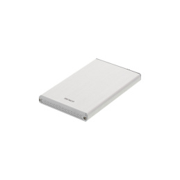 Deltaco Externt Kabinett för 1x2,5" SATA-Hårddisk, SATA 6Gb/s, USB 3.0, Aluminium/Plast, Silver