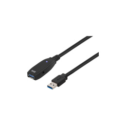 Deltaco Prime USB 3.0-Förlängningskabel, 3m, Aktiv, Typ A Hane - Typ A Hona - Svart
