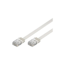 Deltaco U/UTP Cat6 Patch Cable, Flat, 5m, 250MHz, White
