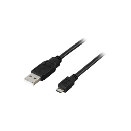 Deltaco USB 2.0 Kabel, 3m, Typ A ha - Typ Micro B ha, 5-pin, Svart