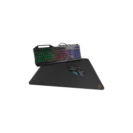 Deltaco Gaming 3-In-1 Gaming Gear Kit, RGB Keyboard, Mouse, Mouse Pad, Black