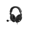 Deltaco Headset with Microphone, Cable Volume Control, 2 x 3.5mm, 2m Cable, Black