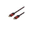 Deltaco Gaming HDMI-Kabel, 3m, ARC, HDCP 2.2, Kompatibel med Nintendo Switch, Svart/Röd